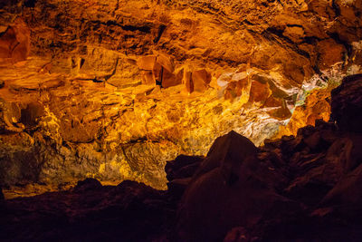 Rock formations in cave