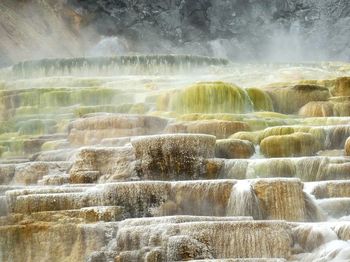 Water flowing through rocks