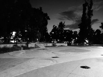 Empty road in park during winter