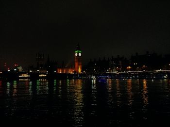 Illuminated city at night