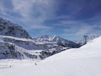 Snow covered mountain against sky