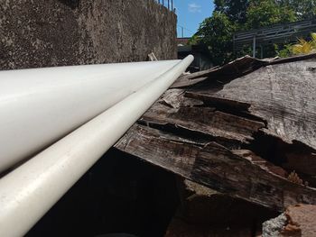 Low angle view of roof of building