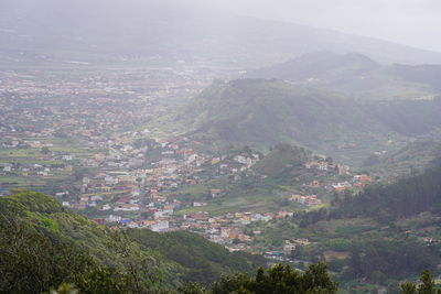 Aerial view of townscape against sky