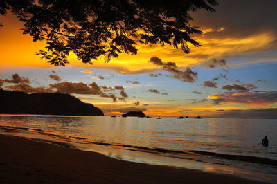 Scenic view of sea at sunset
