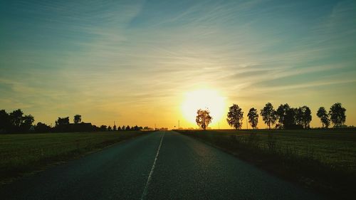 Country road at sunset