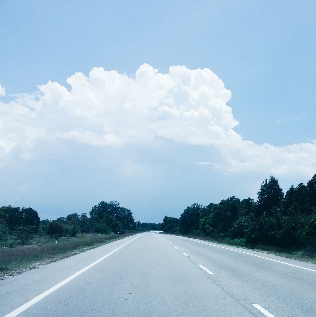 the way forward, road, transportation, road marking, diminishing perspective, vanishing point, sky, country road, empty road, empty, asphalt, tree, street, long, cloud - sky, tranquility, tranquil scene, cloud, nature, landscape