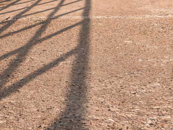 High angle view of shadow on road