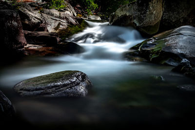 Water flowing through rocks