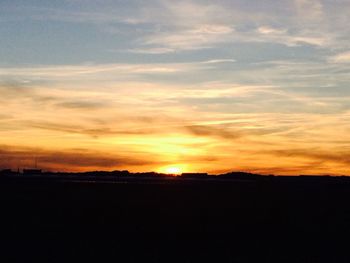 Silhouette of landscape at sunset