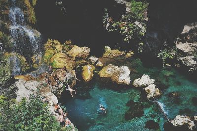 Rocks in sea