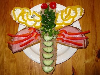 Close-up of food on table