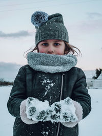 Portrait of man wearing hat during winter
