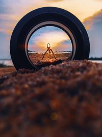 Close-up of side-view mirror