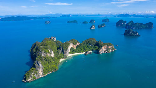 Panoramic view of sea and rocks