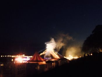 View of illuminated lights at night