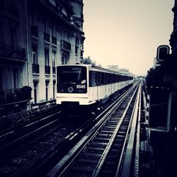 Train at railroad station platform