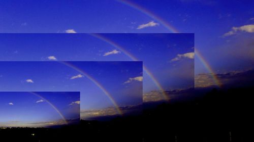 View of blue sky at night