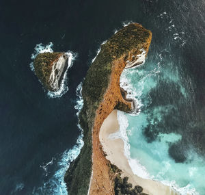 High angle view of sea shore