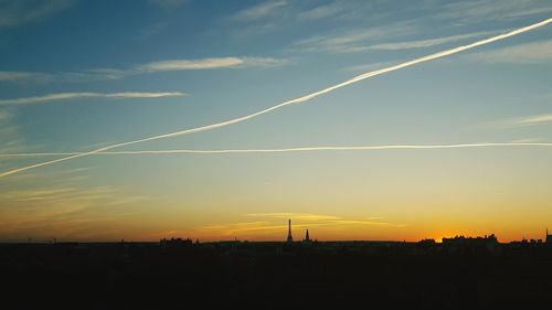Silhouette landscape at sunset