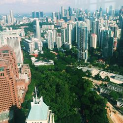 High angle view of city