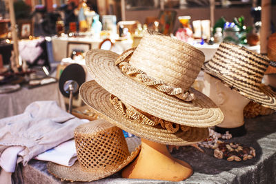 Close-up of objects on table at restaurant