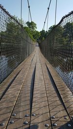 Footbridge against sky