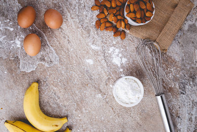 High angle view of fruits on table