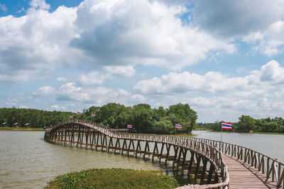 Bridge over river against sky