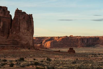 Scenic view of landscape against sky during sunset