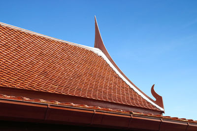 Low angle view of building against blue sky