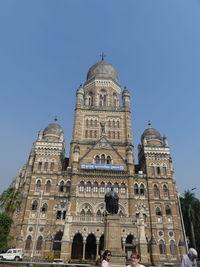 Low angle view of building against clear sky