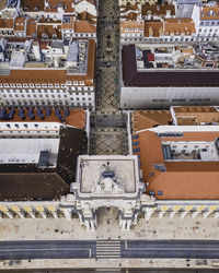 Aerial view of houses in city