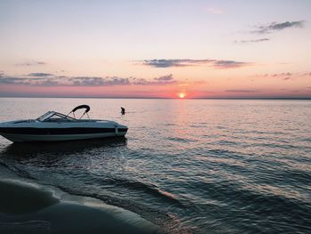 Scenic view of sea during sunset