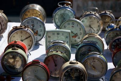 Close-up of clocks