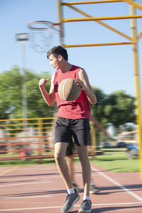 Young tall basketball player