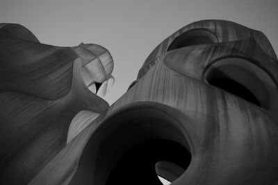 Low angle view of sculpture against sky