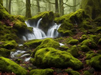 Waterfall deep in the forest