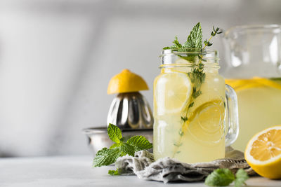 Close-up of drink on table