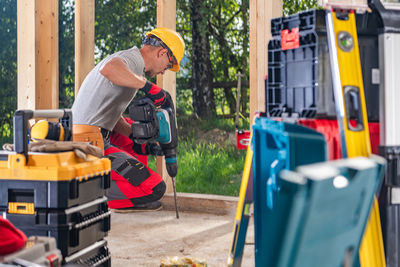 Man working at construction site