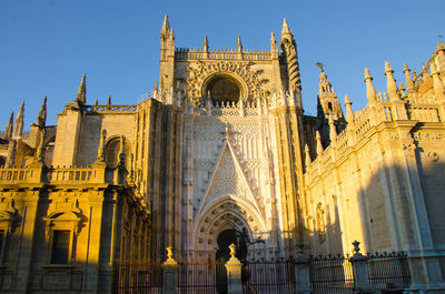 Low angle view of historical building against sky