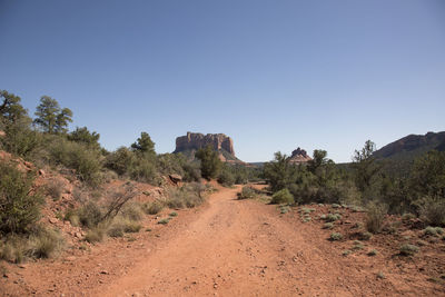 Scenic view of landscape against clear sky