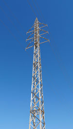  electricity pylon against clear blue sky