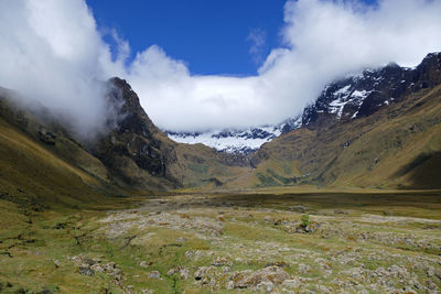 Panoramic view of mountains against sky