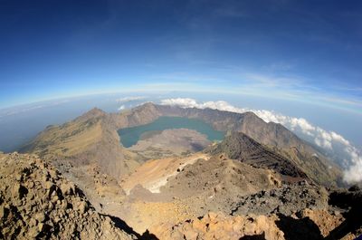 Scenic view of dramatic landscape against sky