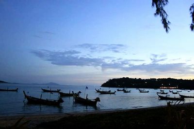 Scenic view of sea at sunset