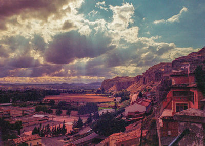 Panoramic view of townscape against sky