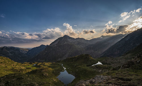 Scenic view of mountains against sky