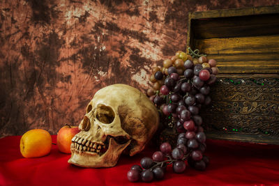 Still life with skull man