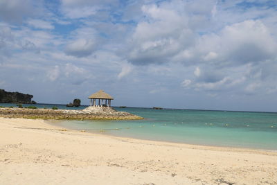 Scenic view of beach against sky