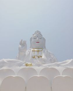 Low angle view of statue against clear sky